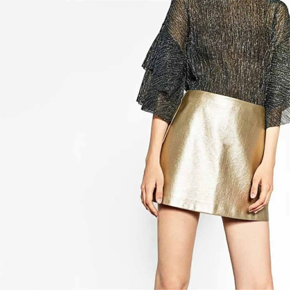 Zara Metallic Skirt - Picture 1 of 6